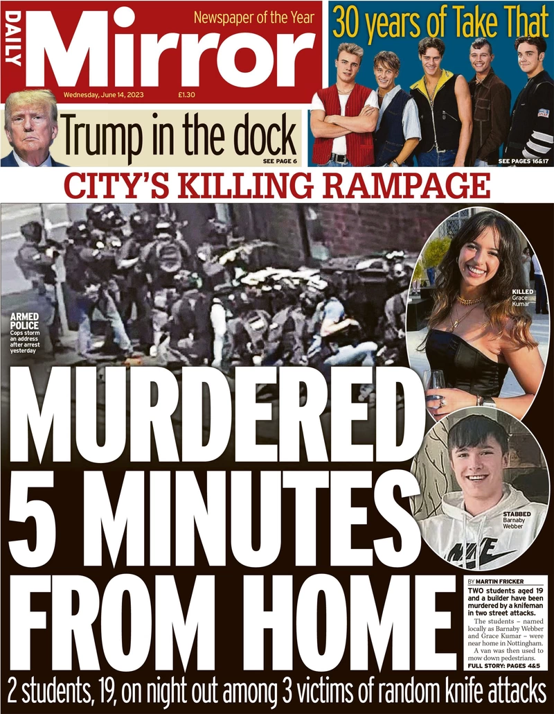 Daily Mirror - Murdered five minutes from home