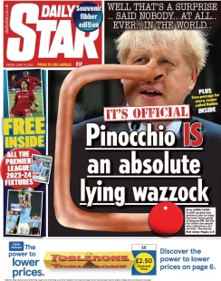 Daily Star – Pinocchio is an absolute lying wazzock 