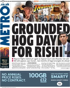 Metro – Grounded hog day for Rishi 