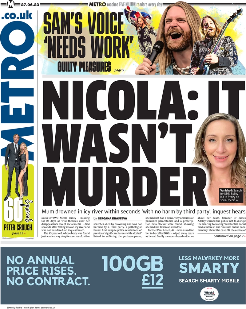 Metro - Nicola: It wasn’t murder
