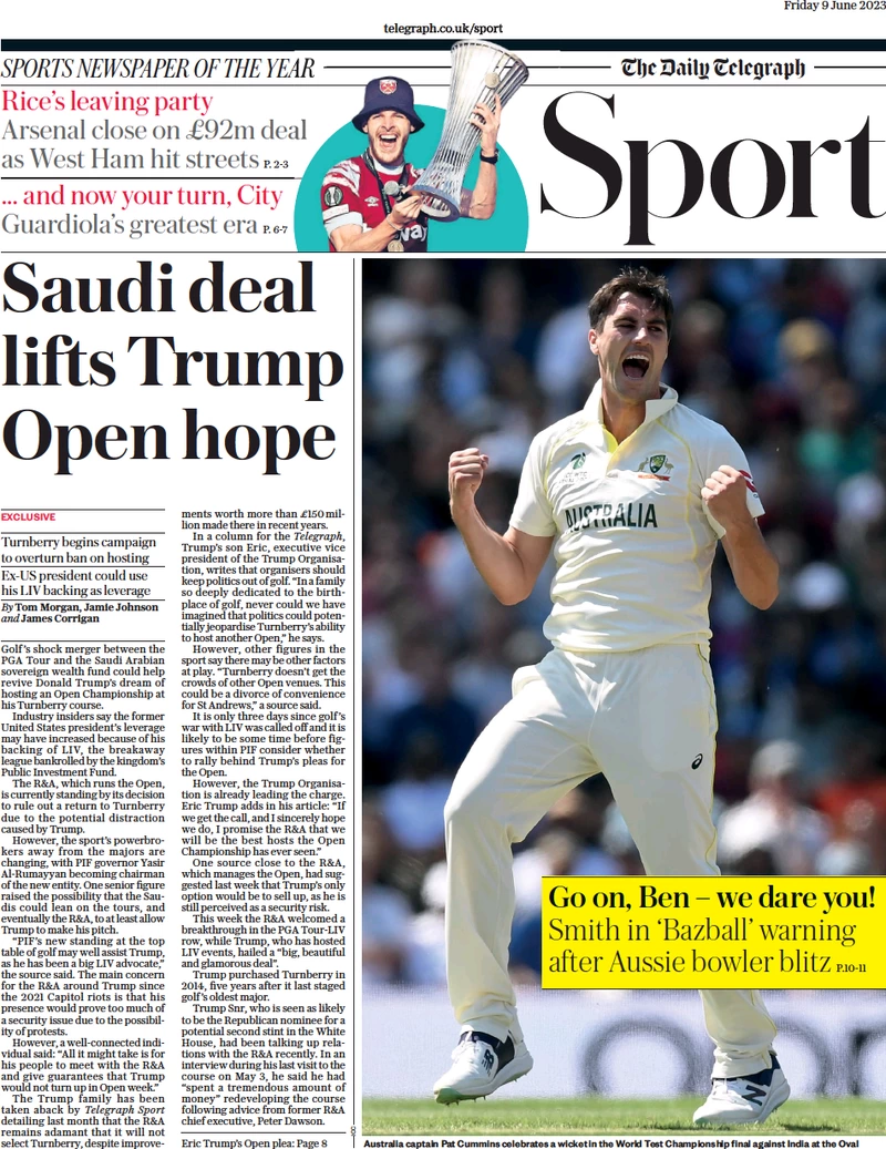 Telegraph Sport - Saudi deal lifts Trumps Open hope