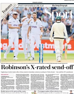 Telegraph Sport – Robinson’s X-rated send off