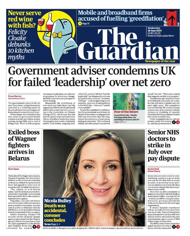 The Guardian - Government adviser condemns UK for failed leadership over net zero