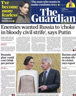 The Guardian – Enemies wanted Russia to ‘choke in bloody civil strife,’says Putin 