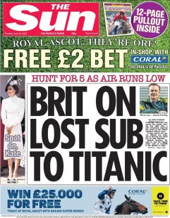 The Sun- Brit on lost sub to Titanic 