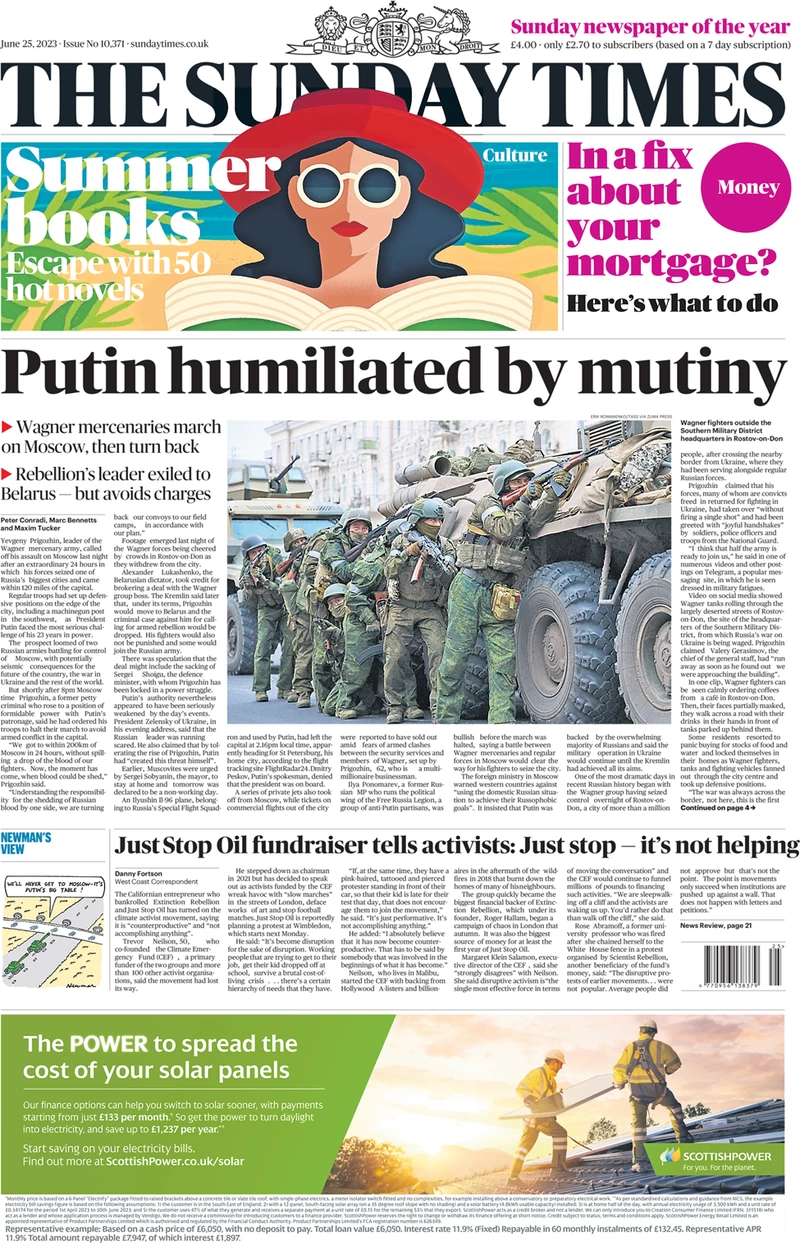 The Sunday Times - Putin humiliated by mutiny 