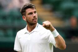 British No.1 Cam Norrie reacts to his opening Wimbledon victory