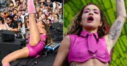 Rita Ora channels her inner Barbie in hot pink ensemble as she gets the crowd going at London Pride