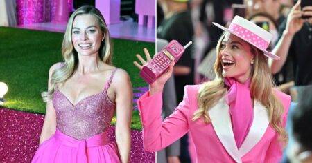 Margot Robbie pretty in pink as she attends the Seoul premiere of Barbie