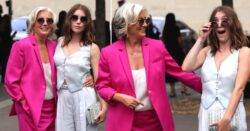 Dame Emma Thompson, 64, embodies joy in vibrant suit as she larks around with daughter, 23, at Paris Fashion Week