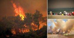 Raging wildfires force hundreds of holidaymakers to flee hotels on Rhodes