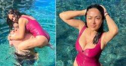 Salma Hayek, 56, captivates fans as she rocks pink swimsuit while holidaying with husband 