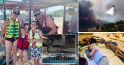 Family watched sun loungers and pool burn in ‘horror movie’ Rhodes wildfire