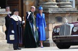 Kate Middleton stuns in Saltire-blue Catherine Walker coat for King’s Scottish Coronation