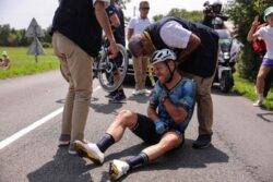 Mark Cavendish misses out on chance to make Tour de France history after crashing