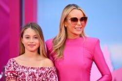 Super glam Amanda Holden and lookalike daughter Hollie, 11, rock the pink carpet for Barbie premiere