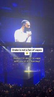 Drake’s terse response to fan who chucked vape on stage – and he’s one unhappy rapper 