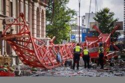 One dead and many injured after ‘tornado’ knocks over crane in Swiss town