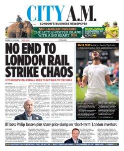 CITY AM – No end to London rail strike chaos