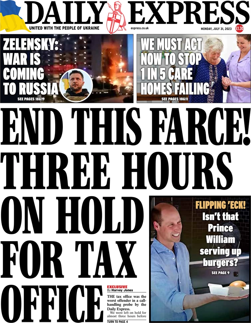 Daily Express - End this farce: Three hours on hold for tax office