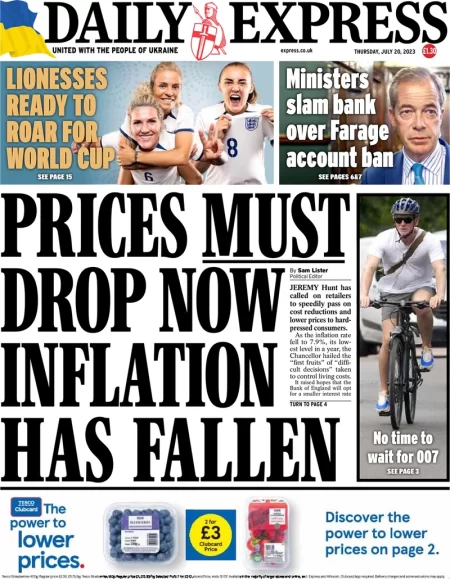 Daily Express -Prices must drop now inflation has fallen 
