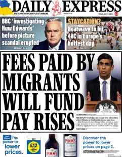 Daily Express – Fees paid by migrants will fund pay rises