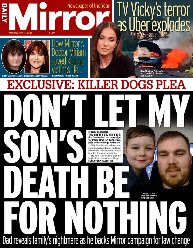 Daily Mirror - Don’t let my son's death be for nothing