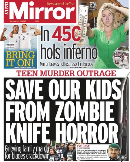 Daily Mirror - Save our kids from Zombie knife horror