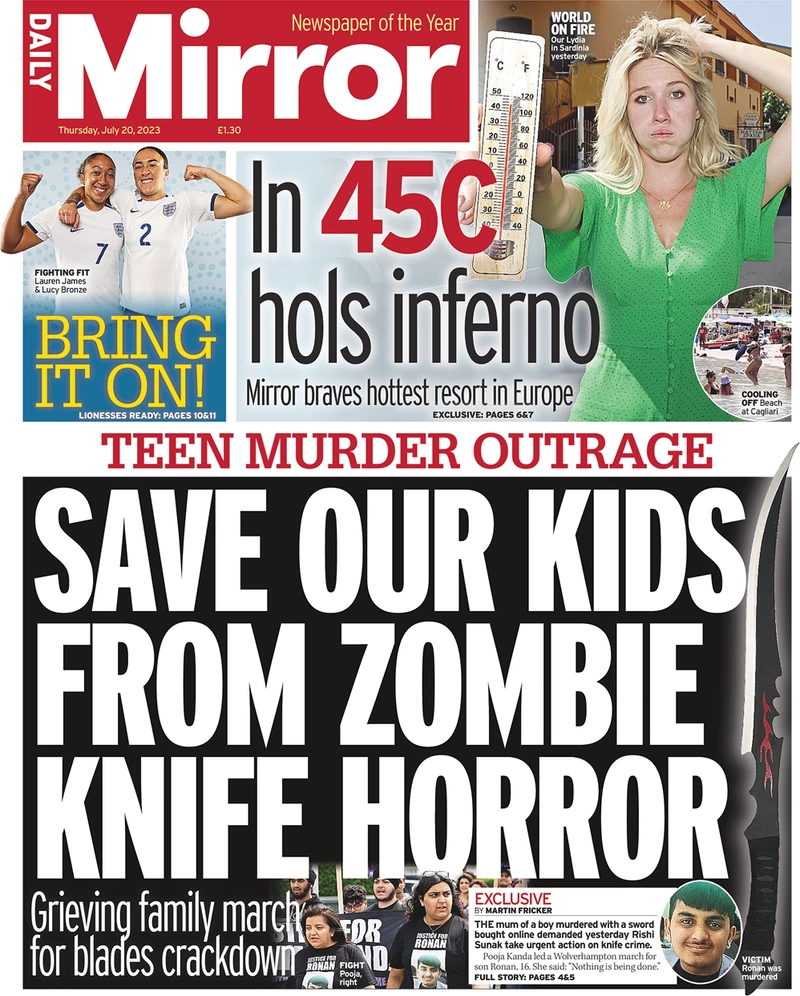 Daily Mirror - Save our kids from Zombie knife horror