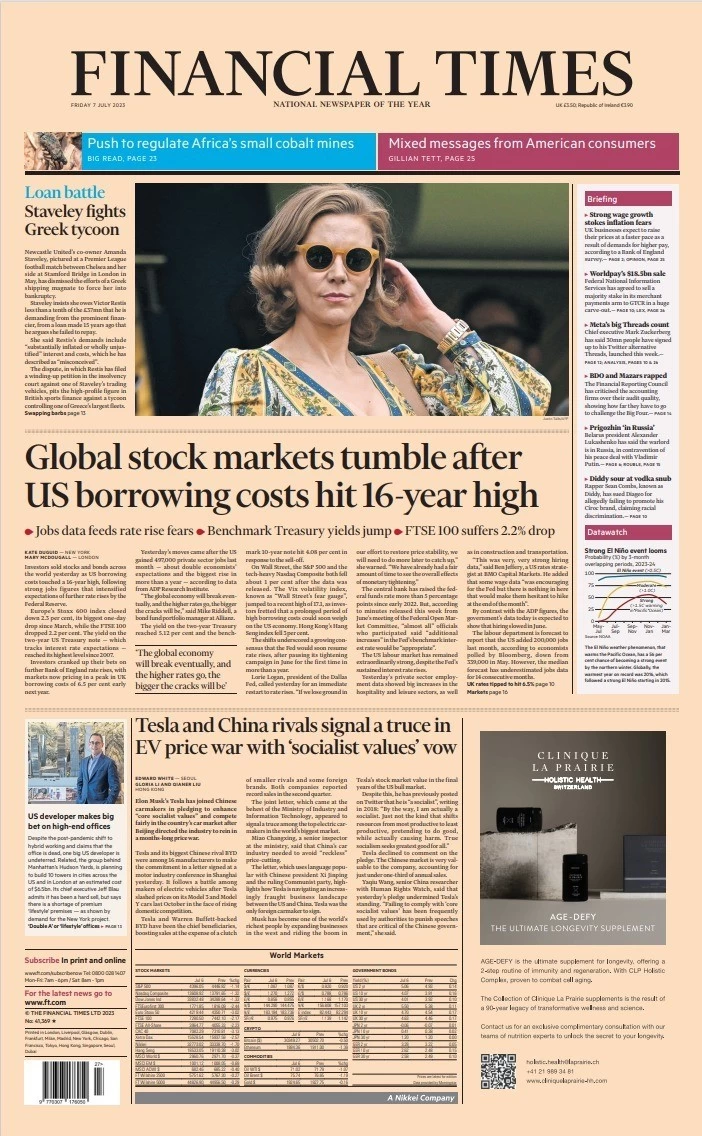 Financial Times - Global stock markets tumble