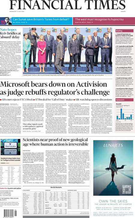 Financial Times – Microsoft bears down on Activision as judge rebuffs regulator’s challenge 