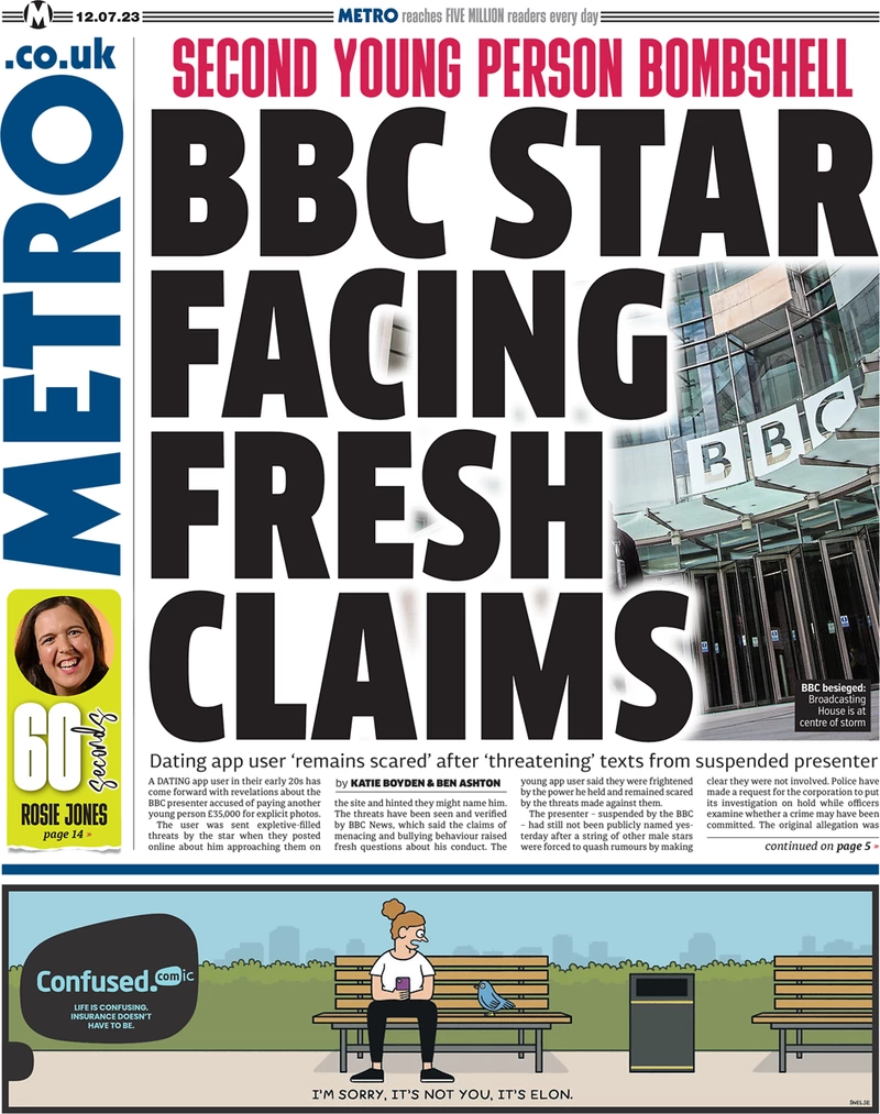 Metro - BBC star facing fresh claims