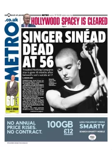 Metro – Singer Sinead dead at 56 