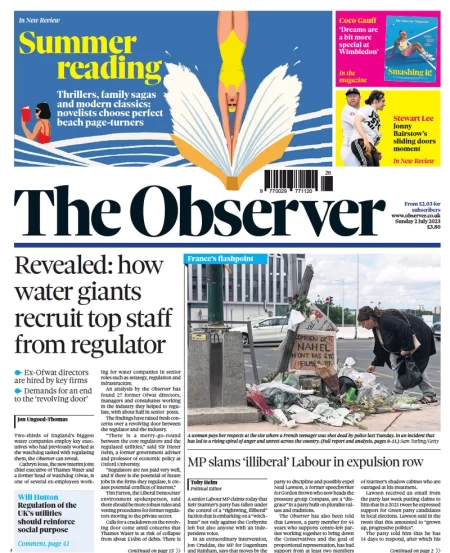 The Observer – Revealed: how water giants recruit top staff from regulator 