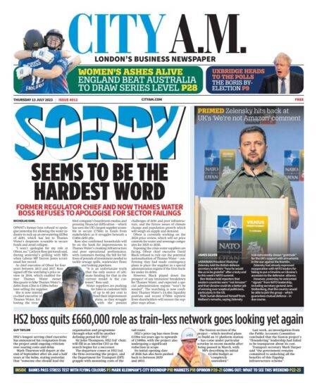 CITY AM – Sorry seems to be the hardest word 