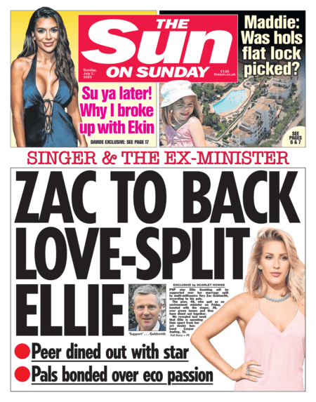 The Sun on Sunday - Zac to back love-split Ellie