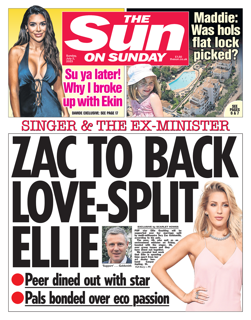 The Sun on Sunday - Zac to back love-split Ellie