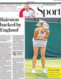 Telegraph Sport – Bairstow backed by England 