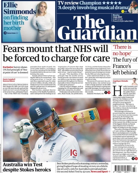 The Guardian - Fears mount that NHS will be forced to charge for care