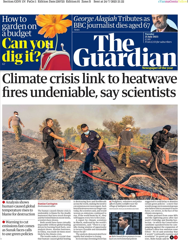 The Guardian - Climate crisis link to heatwave fires undeniable, says scientists