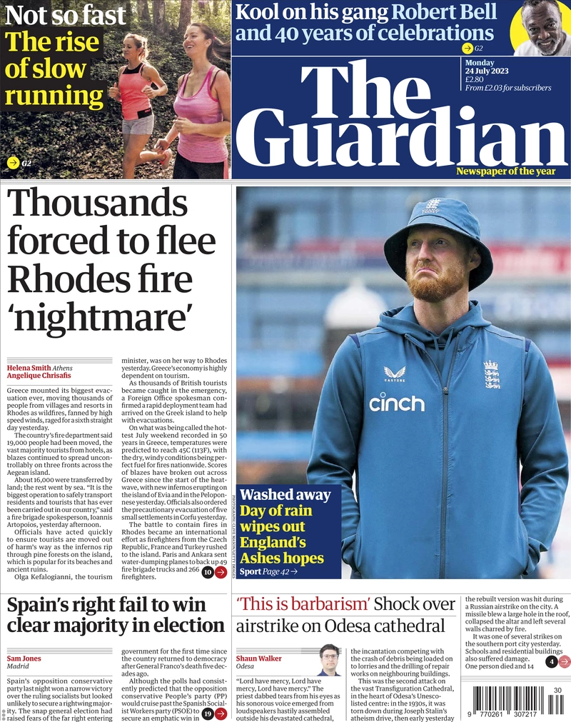 The Guardian - Thousands forced to flee Rhodes fire nightmare