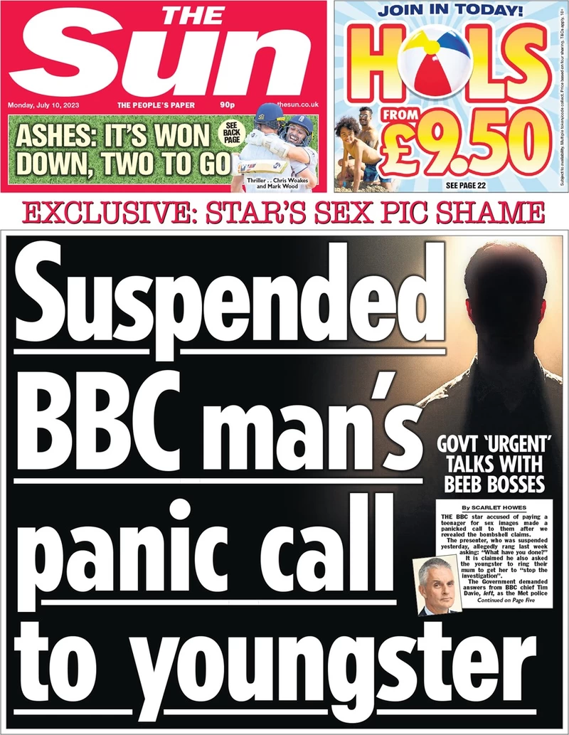 The Sun - Suspended BBC man’s panic call to youngster