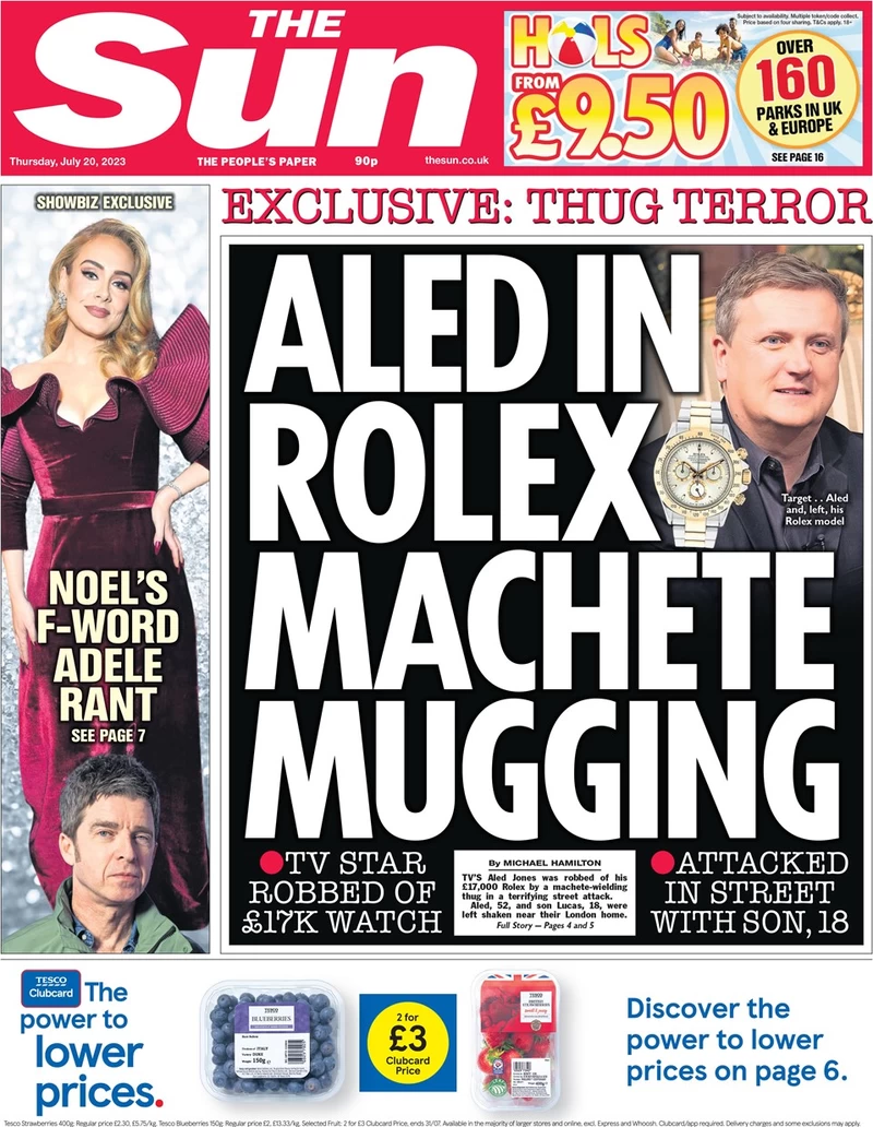 The Sun -Aled in Rolex machete mugging