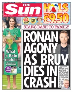 The Sun – Ronan agony as bruv dies in crash 