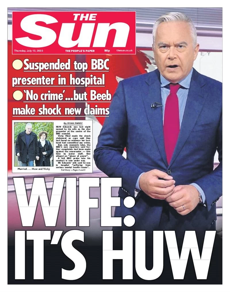 The Sun - Wife: It’s Huw