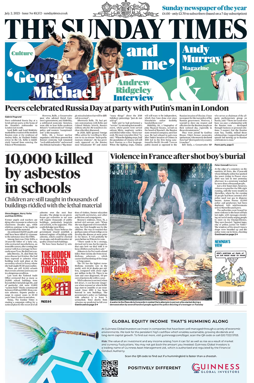 The Sunday Times - 10,000 killed by asbestos in schools