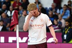 Kevin De Bruyne ‘out for a while’ after injury against Burnley, confirms Manchester City boss Pep Guardiola