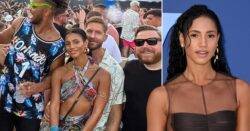 Vick Hope cuddles up with fiancé Calvin Harris in rare photo together