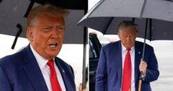 Donald Trump rips ‘filth’ of US capital as he departs in the rain after pleading not guilty