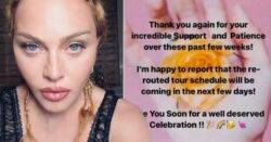 Madonna issues exciting update on Celebration tour after hospitalisation